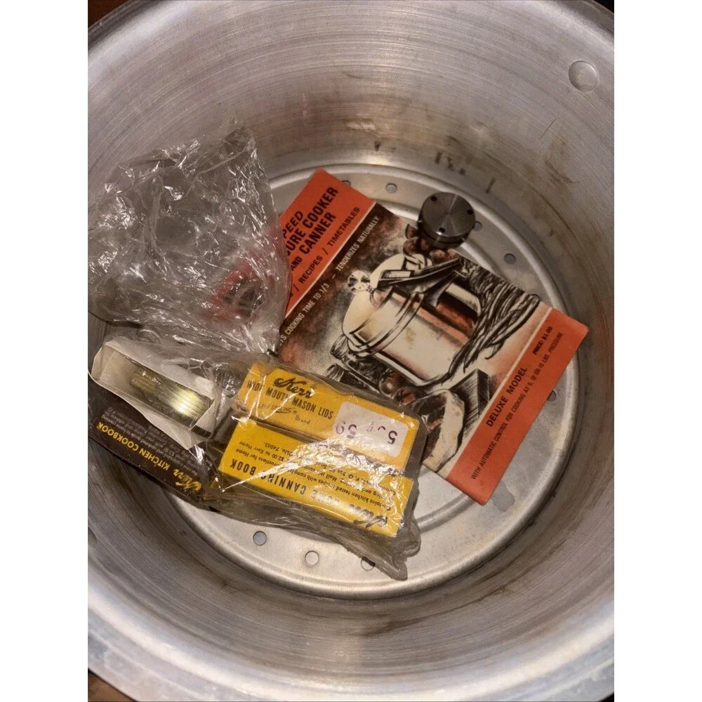 Vintage Mirro M-0512 12 Qt Aluminum Pressure Cooker Canner w/ Box & Parts USA